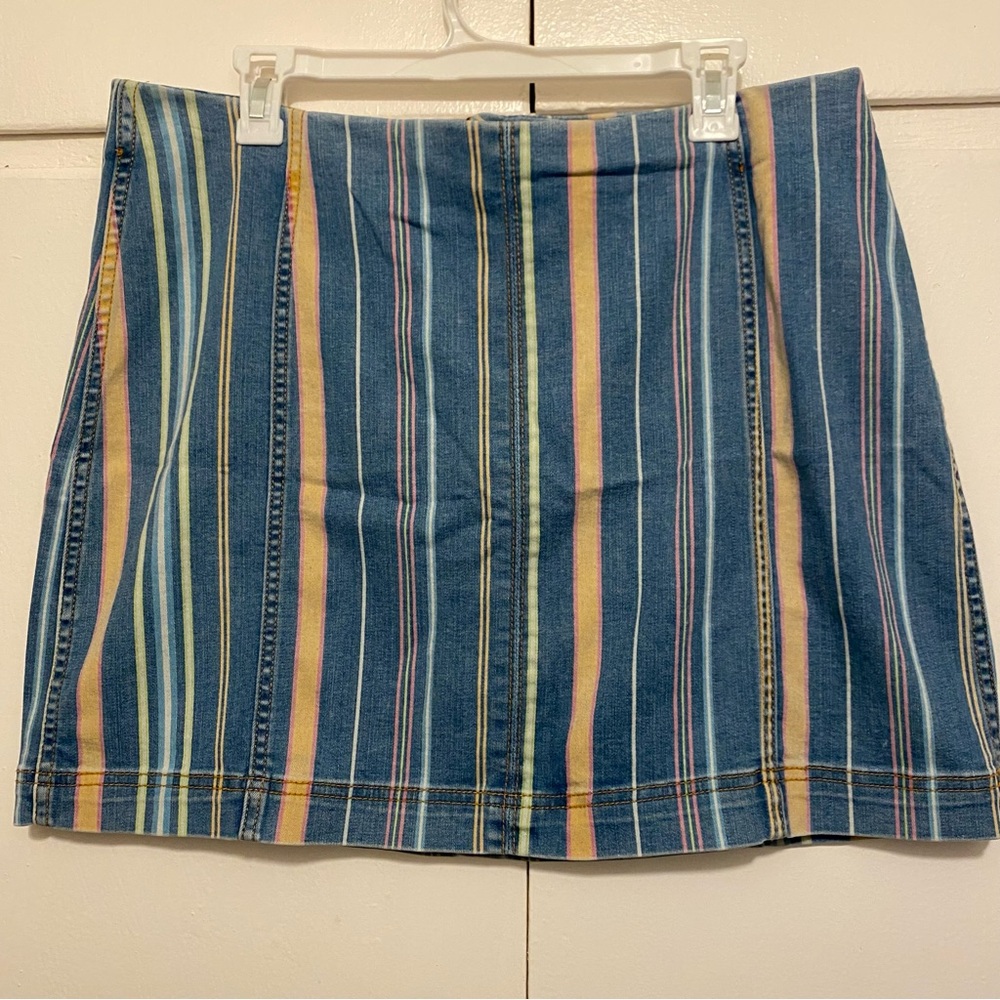 Striped Denim Skirt